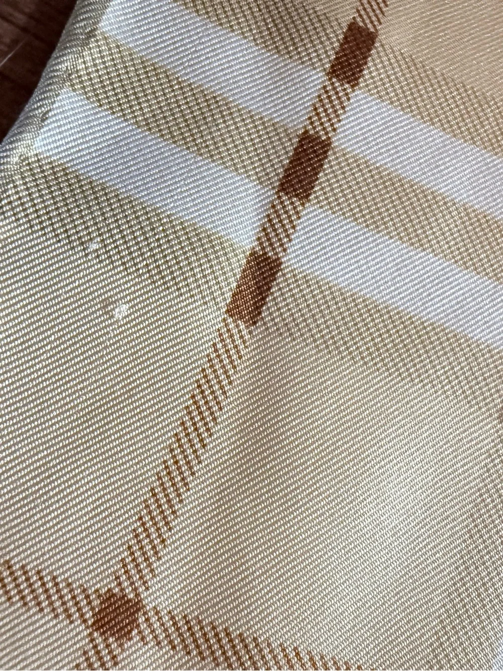 Burberry Beige and Cream Check Silk Scarf